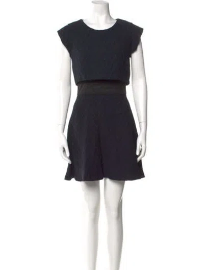Pre-owned Maje Wool Mini Dress In Blue