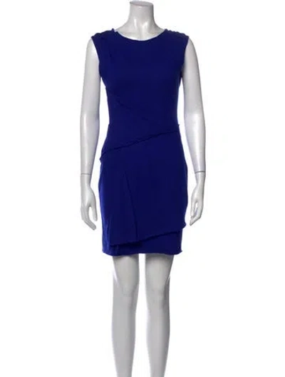 Pre-owned Maje Wool Mini Dress In Blue