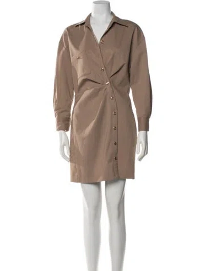 Pre-owned Maje Wool Mini Dress In Brown