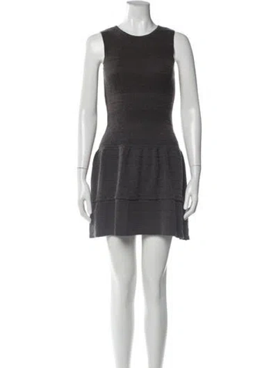 Pre-owned Maje Wool Mini Dress In Gray