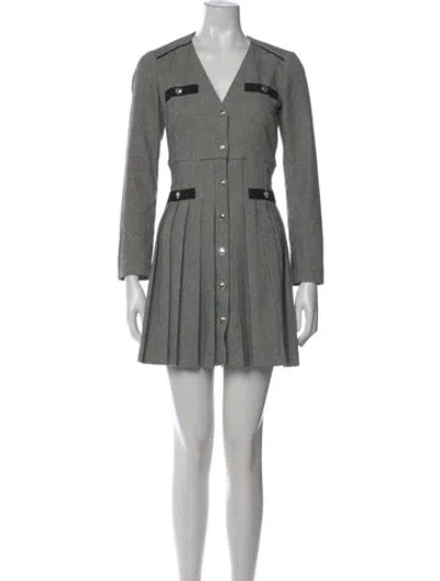 Pre-owned Maje Wool Mini Dress In Gray