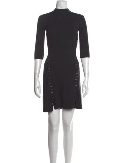 Pre-owned Maje Wool Mini Dress In Gray