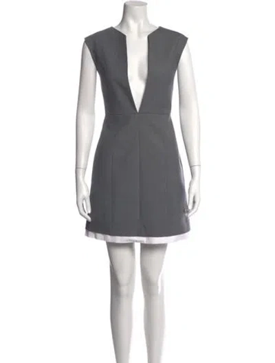 Pre-owned Maje Wool Mini Dress In Grey