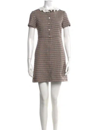 Pre-owned Maje Wool Mini Dress In Neutral