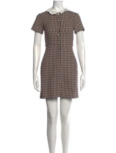 Pre-owned Maje Wool Mini Dress In Neutrals