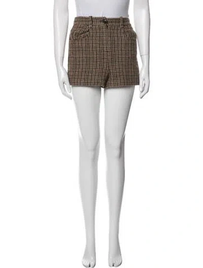 Pre-owned Maje Wool Mini Shorts In Brown