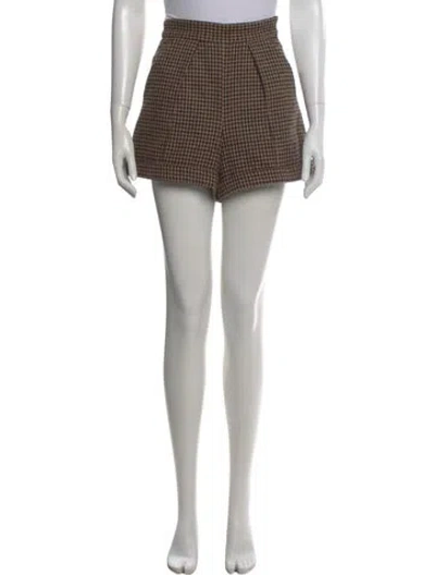 Pre-owned Maje Wool Mini Shorts In Brown