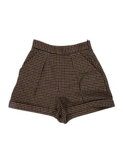 Pre-owned Maje Wool Mini Shorts In Brown