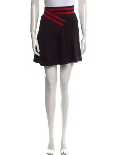 Pre-owned Maje Wool Mini Skirt In Black