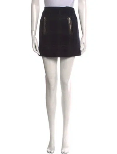 Pre-owned Maje Wool Mini Skirt In Black