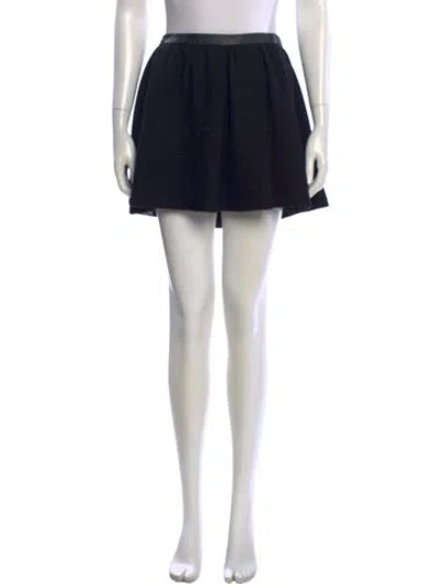 Pre-owned Maje Wool Mini Skirt In Black