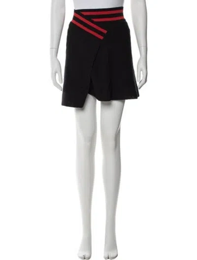 Pre-owned Maje Wool Mini Skirt In Black