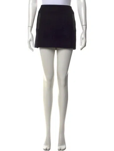 Pre-owned Maje Wool Mini Skirt In Black