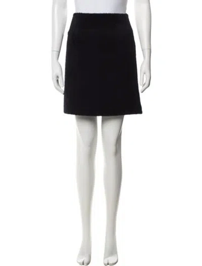 Pre-owned Maje Wool Mini Skirt In Black