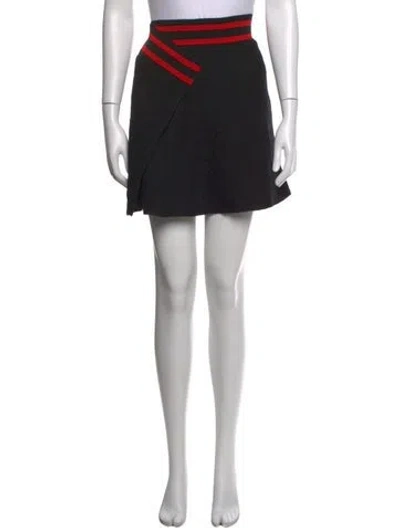 Pre-owned Maje Wool Mini Skirt In Black