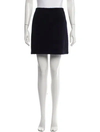 Pre-owned Maje Wool Mini Skirt In Blue
