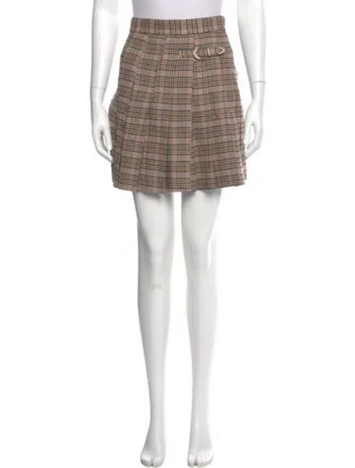 Pre-owned Maje Wool Mini Skirt In Brown