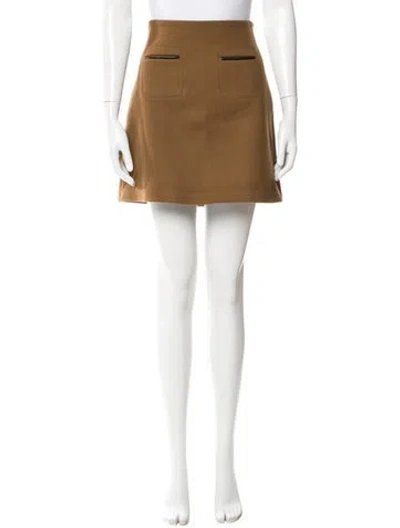 Pre-owned Maje Wool Mini Skirt In Brown