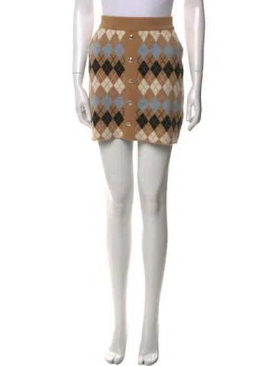 Pre-owned Maje Wool Mini Skirt In Green