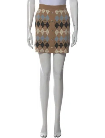 Pre-owned Maje Wool Mini Skirt In Neutral