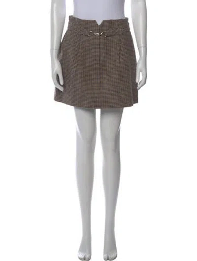 Pre-owned Maje Wool Mini Skirt In Neutral