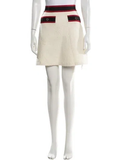 Pre-owned Maje Wool Mini Skirt In Neutral