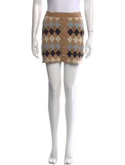 Pre-owned Maje Wool Mini Skirt In Neutral