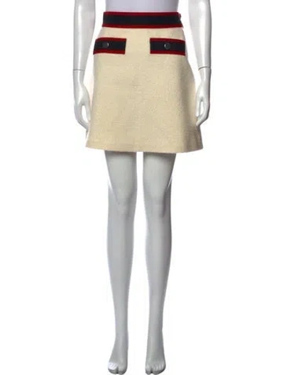 Pre-owned Maje Wool Mini Skirt In Neutrals