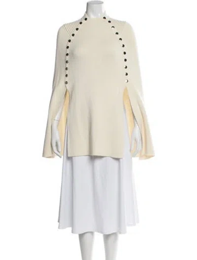 Pre-owned Maje Wool Mock Neck Sweater In Neutrals