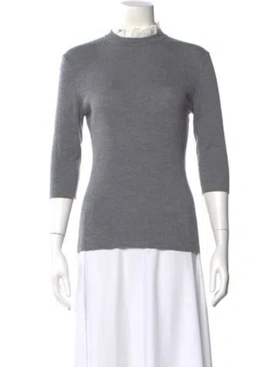 Pre-owned Maje Wool Mock Neck Top In Gray