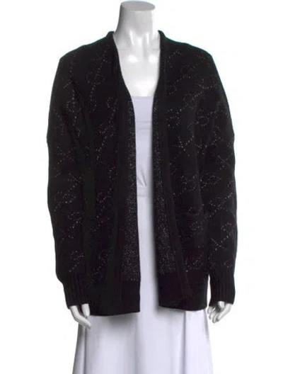 Pre-owned Maje Wool Open Front Sweater In Black