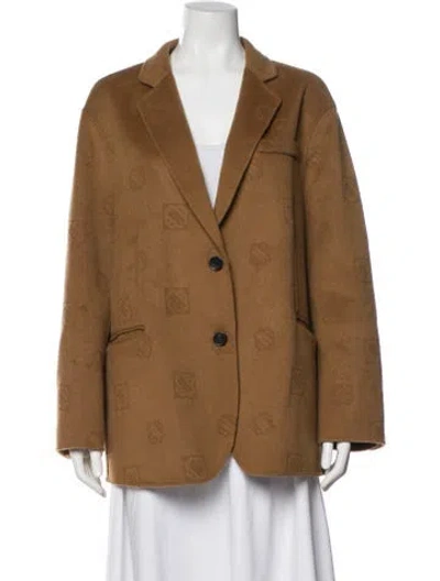 Pre-owned Maje Wool Patterned Blazer In Brown