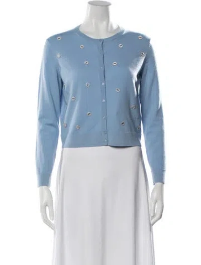 Pre-owned Maje Wool Patterned Sweater In Blue