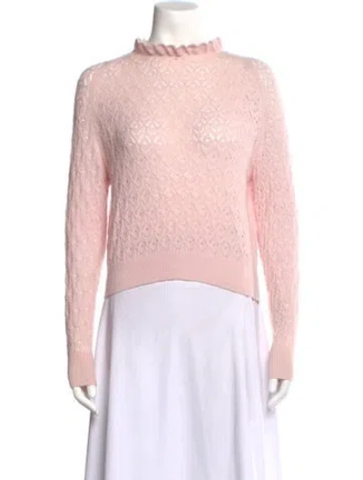 Pre-owned Maje Wool Patterned Sweater In Pink