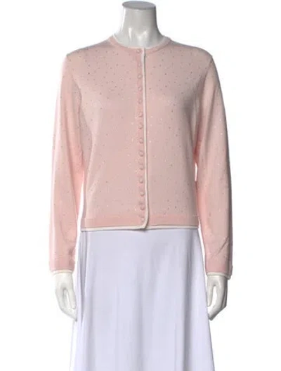 Pre-owned Maje Wool Patterned Sweater In Pink