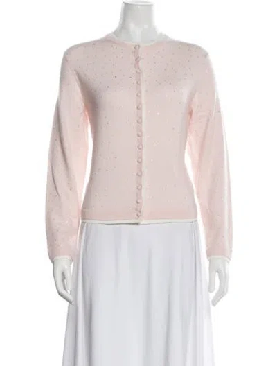 Pre-owned Maje Wool Patterned Sweater In Pink