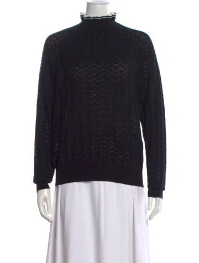 Pre-owned Maje Wool Patterned Sweater W/ Tags In Black