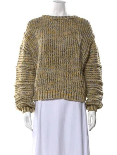 Pre-owned Maje Wool Patterned Sweater In Yellow
