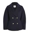 Maje Wool Pea Coat In Blue