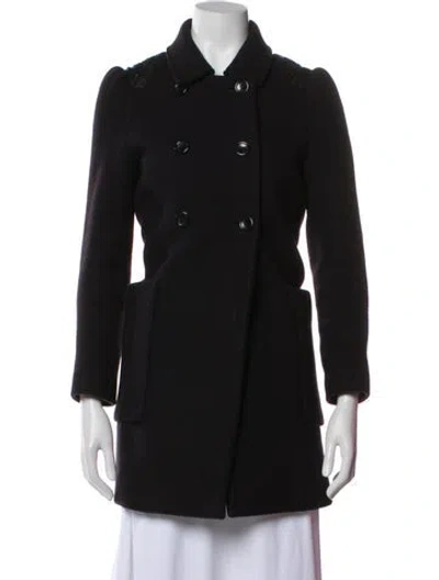 Pre-owned Maje Wool Peacoat In Black