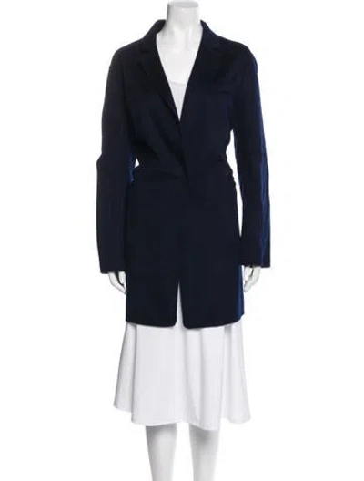 Pre-owned Maje Wool Peacoat In Blue