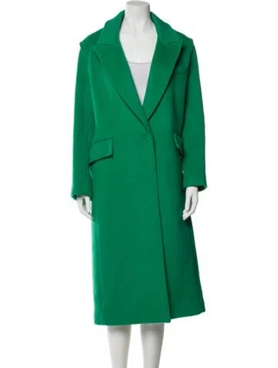 Pre-owned Maje Wool Peacoat In Green