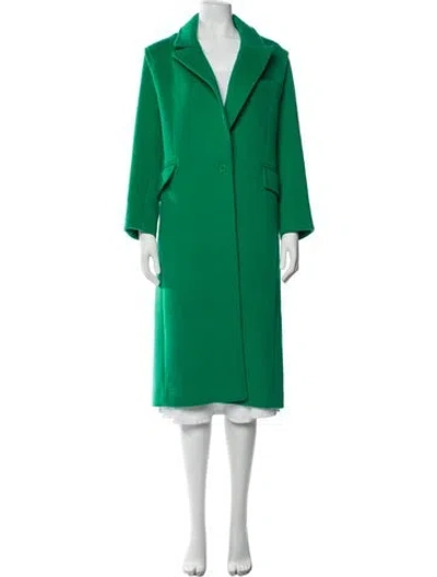 Pre-owned Maje Wool Peacoat In Green