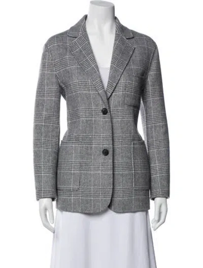 Pre-owned Maje Wool Plaid Print Blazer In Multi