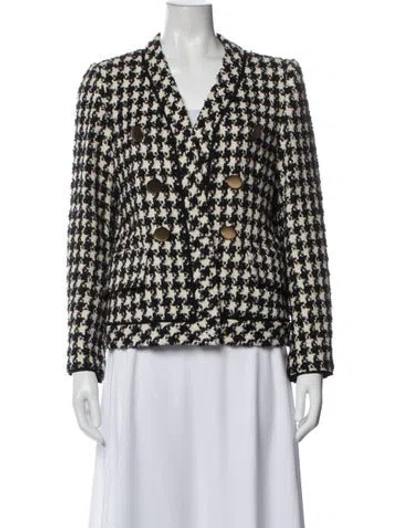 Pre-owned Maje Wool Plaid Print Coat In Multi