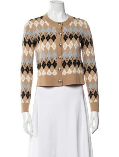 Pre-owned Maje Wool Plaid Print Sweater In Brown