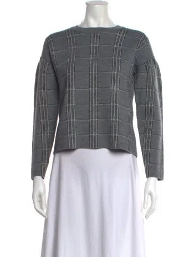 Pre-owned Maje Wool Plaid Print Sweater In Gray