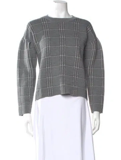 Pre-owned Maje Wool Plaid Print Sweater In Gray