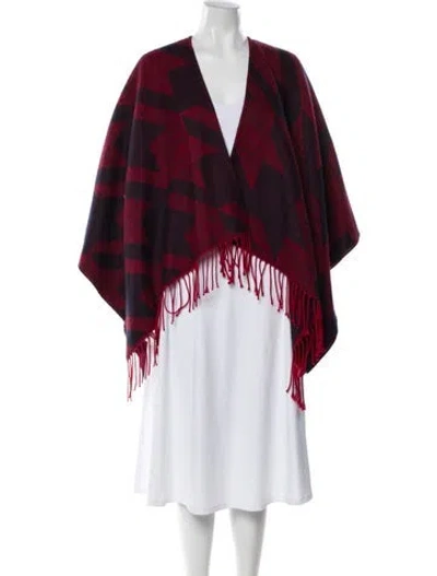 Pre-owned Maje Wool Plaid Print Sweater In Red