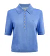 Maje Wool Polo Sweater In Blue